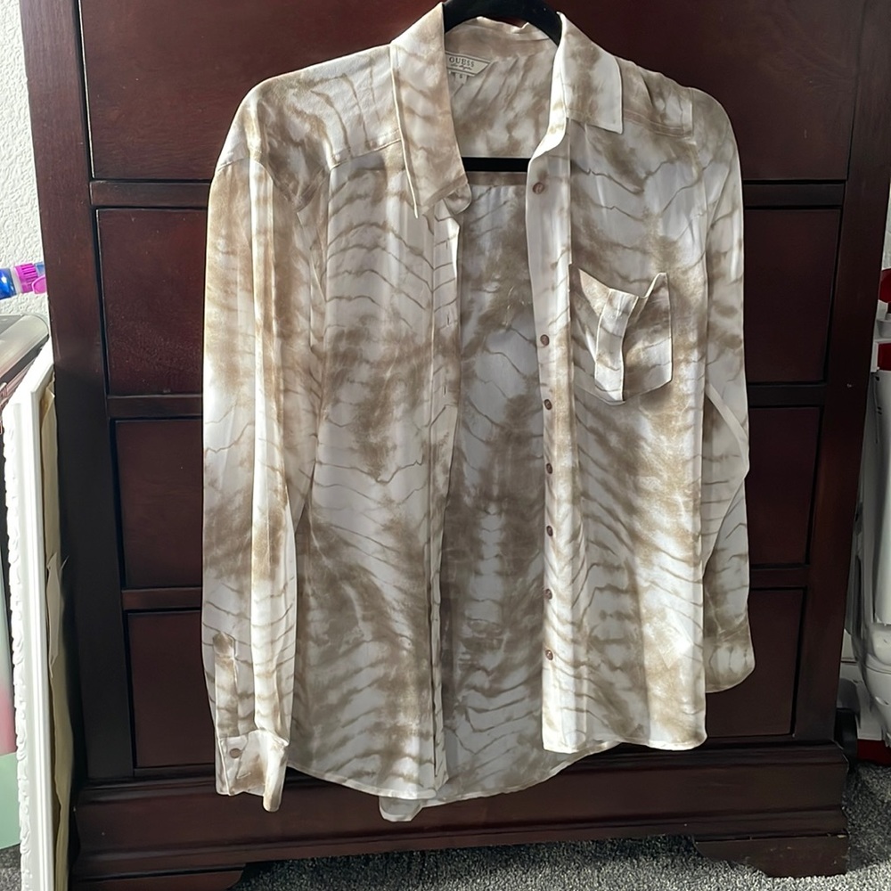 Sheer Guess Button Down